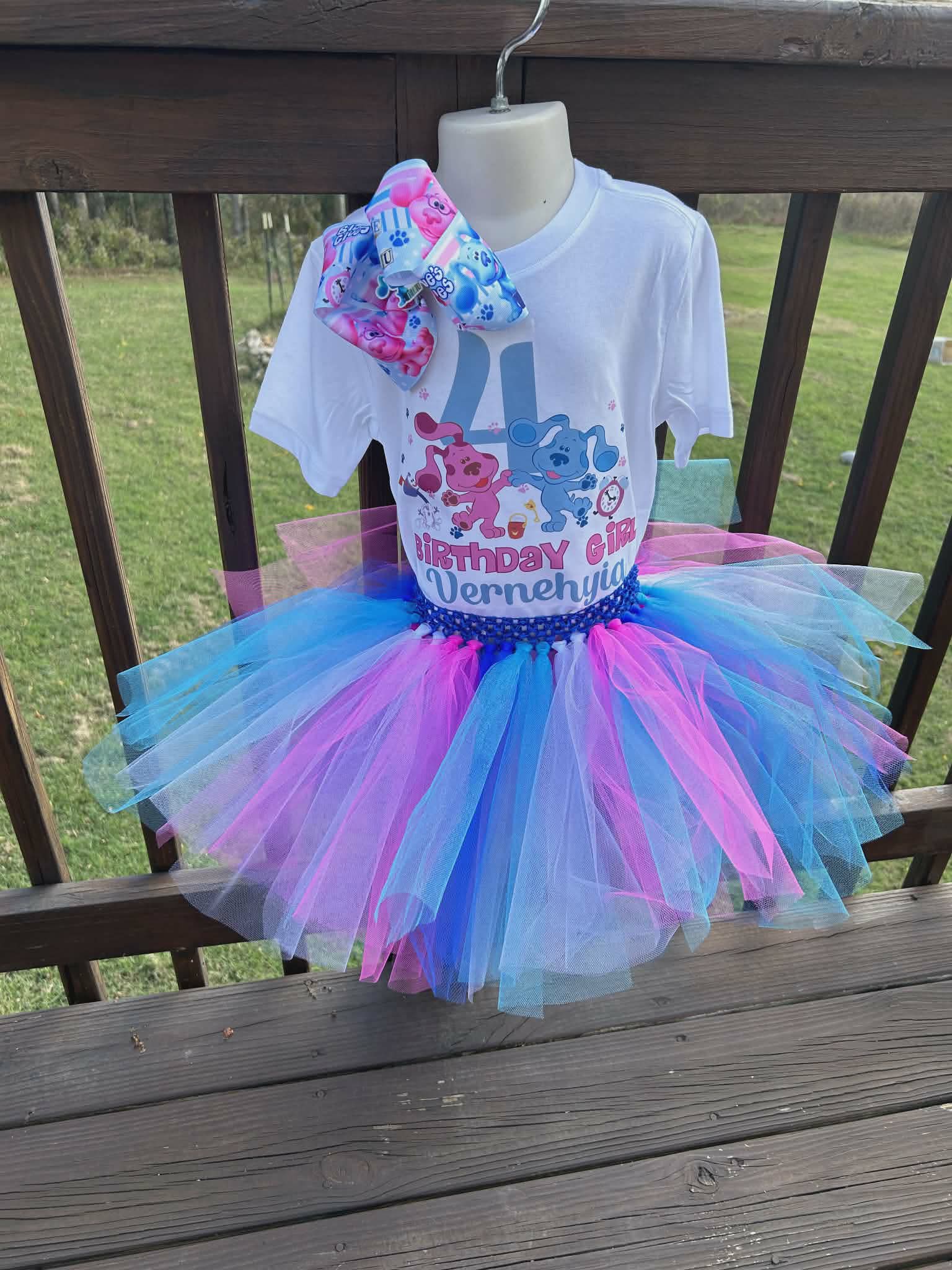 Birthday Blue dog Tutu outfit
